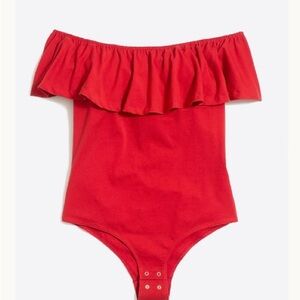J. Crew Short-sleeve ruffle bodysuit - Red - size XS